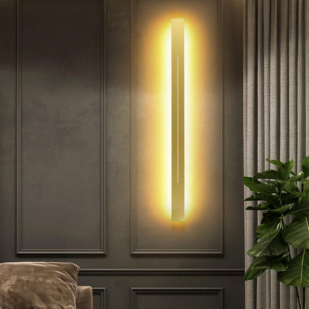 Moderne LED-Wandleuchte, minimalistisches Design, Schlafzimmer, Wohnzimmer, Schwarz-Gold, dimmbar, stimmungsvolle Innenbeleuchtung | Sansoti