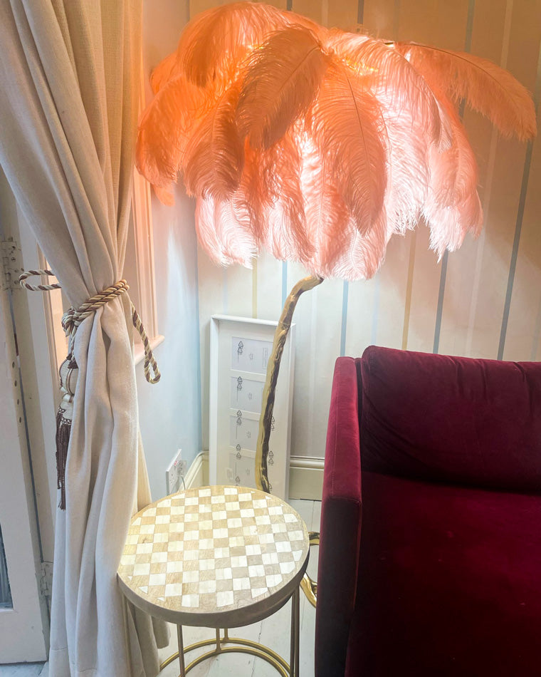 Lampadaire Plumes Palmier Résine Décoratif Blanc Chaud Salon Chambre Lampadaire | Restfield