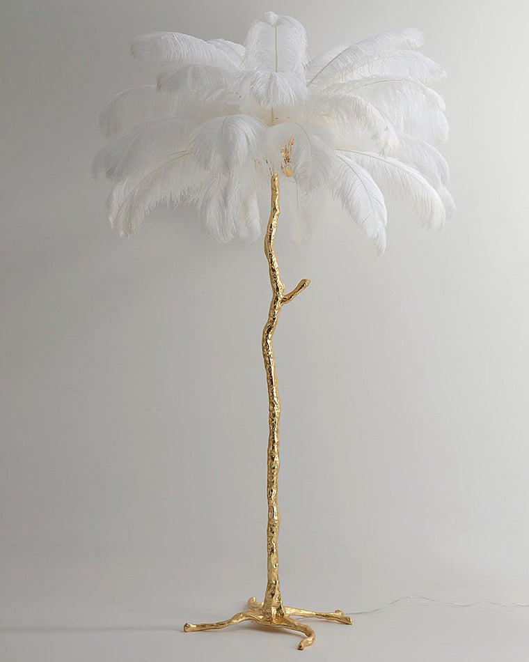 Lampadaire Plumes Palmier Résine Décoratif Blanc Chaud Salon Chambre Lampadaire | Restfield