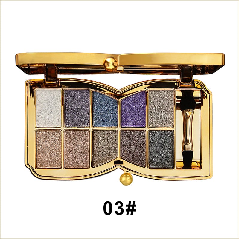 10-Kleurige Glitteroogschaduw Palet – Hoogglans Shimmer Poeder Make-up voor Glamoureuze Oogmake-up – Intense Pigmentatie | Sansoti