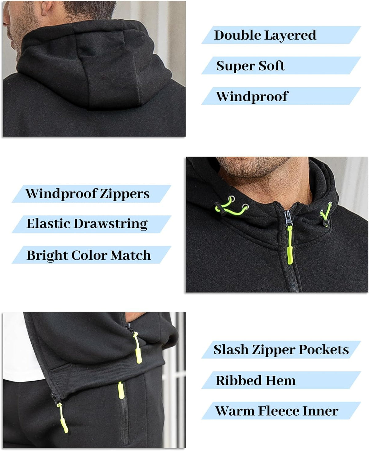 Heren Trainingspak Set met Pullover en Broek Elastisch Ademend Sportkleding Loungewear Zwart Grijs Comfort | Sansoti