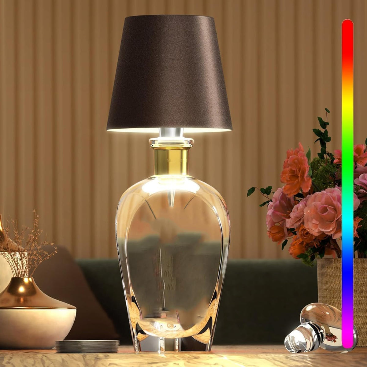 Draadloze Tafellamp met Touch Bediening Dimbaar USB Oplaadbaar Sfeerverlichting Nachtlampje voor Binnen en Buiten | Sansoti