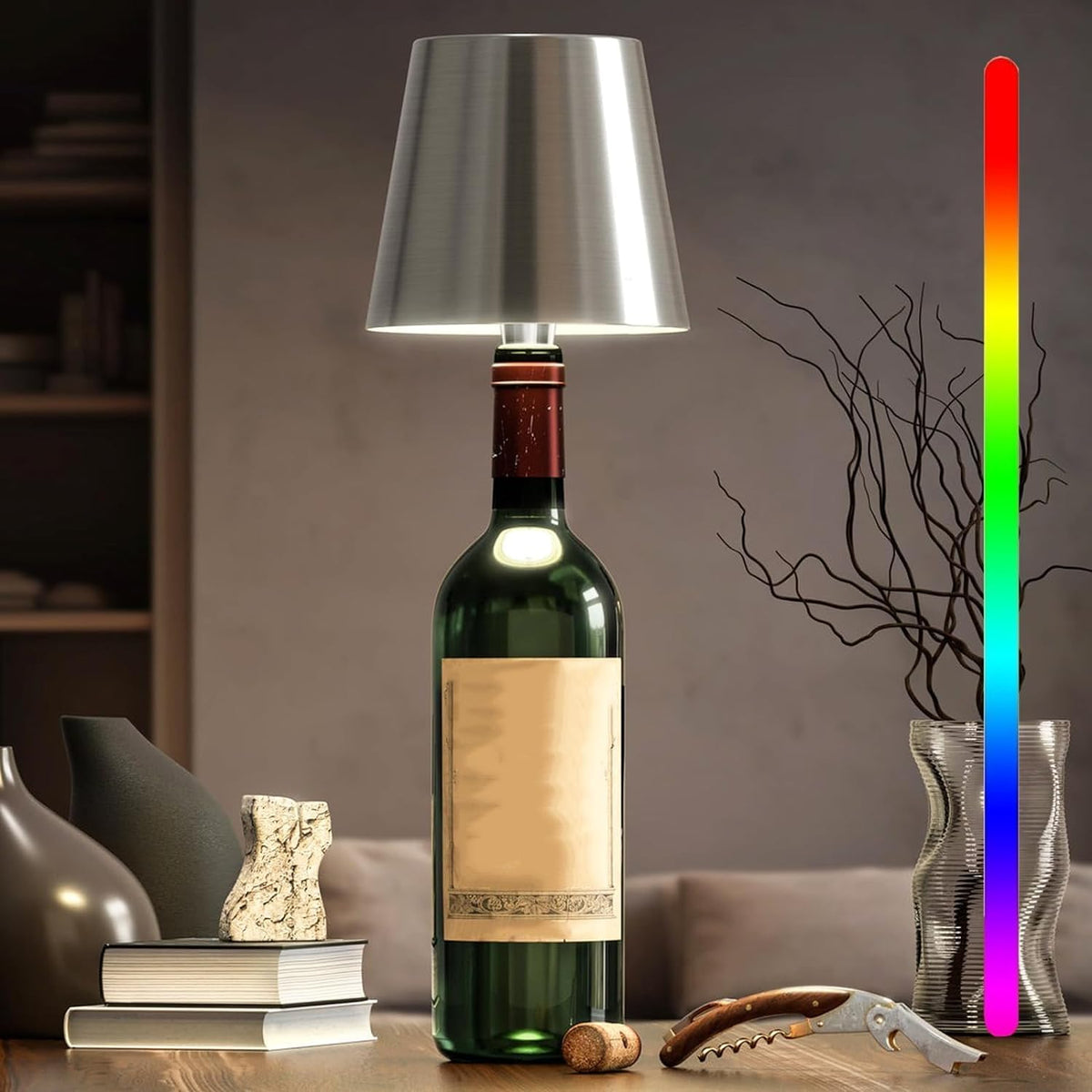 Draadloze Tafellamp met Touch Bediening Dimbaar USB Oplaadbaar Sfeerverlichting Nachtlampje voor Binnen en Buiten | Sansoti