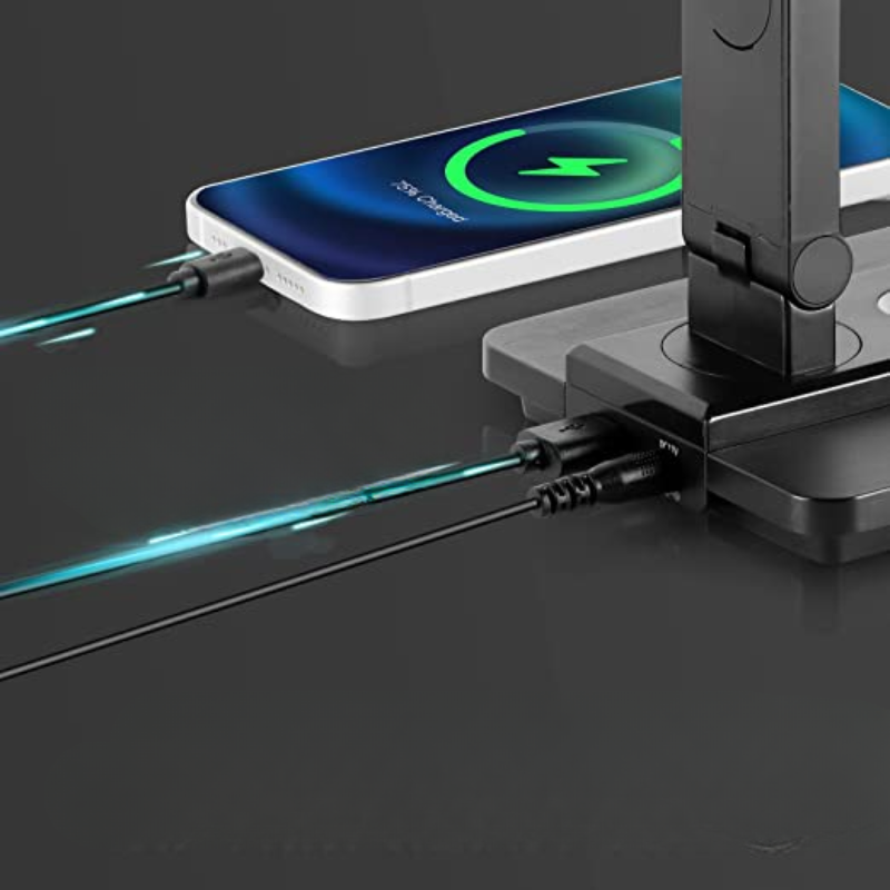 LED Desk Lamp with Wireless Charger and USB Port – Adjustable Lighting for Optimal Work Comfort | Sansoti