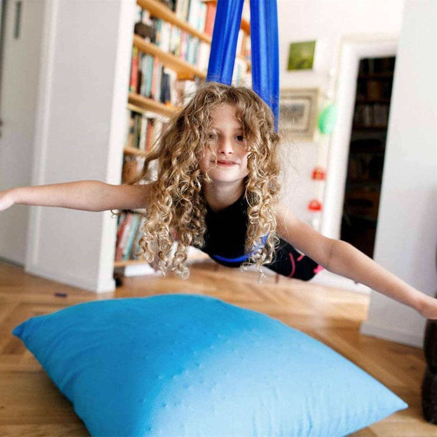 Sensorische Schaukel Hängematte Kinder Elastischer Stoff Blau Grau Rot Lila 100x280 150x280cm | Restfield