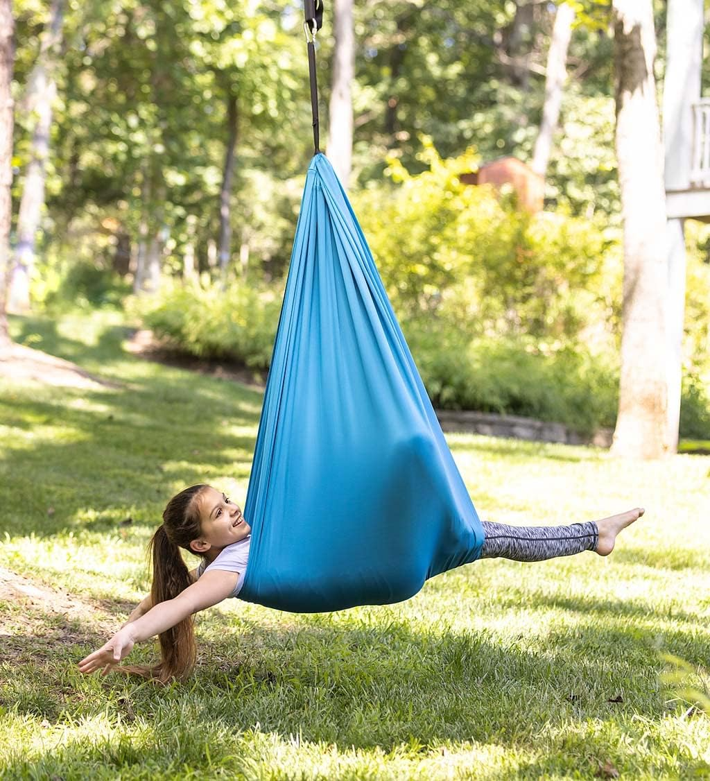 Sensorische Schaukel Hängematte Kinder Elastischer Stoff Blau Grau Rot Lila 100x280 150x280cm | Restfield