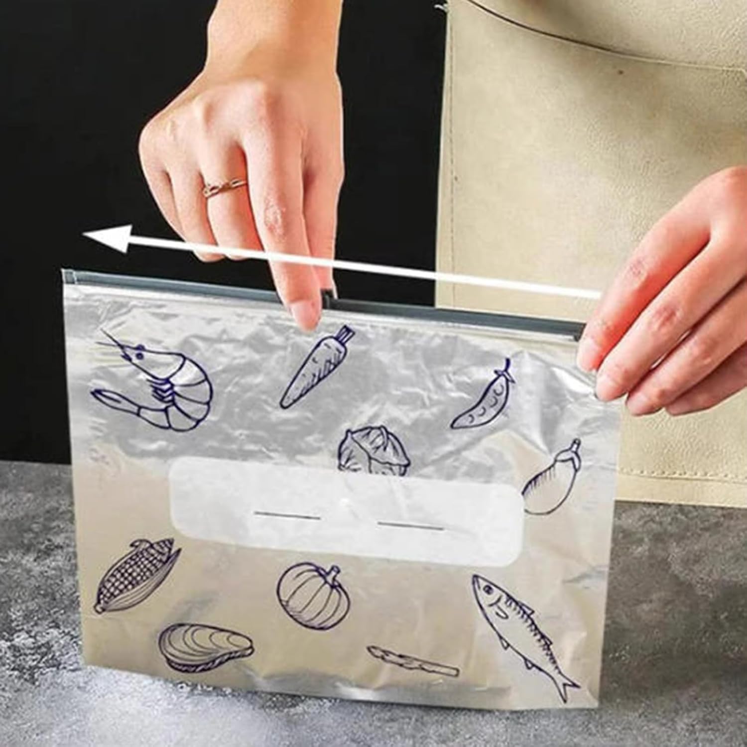Herbruikbare Vershoudzakken met Zip-Sluiting Aluminium 20 Stuks Set voor Groenten Fruit Snacks Koelkast | Sansoti