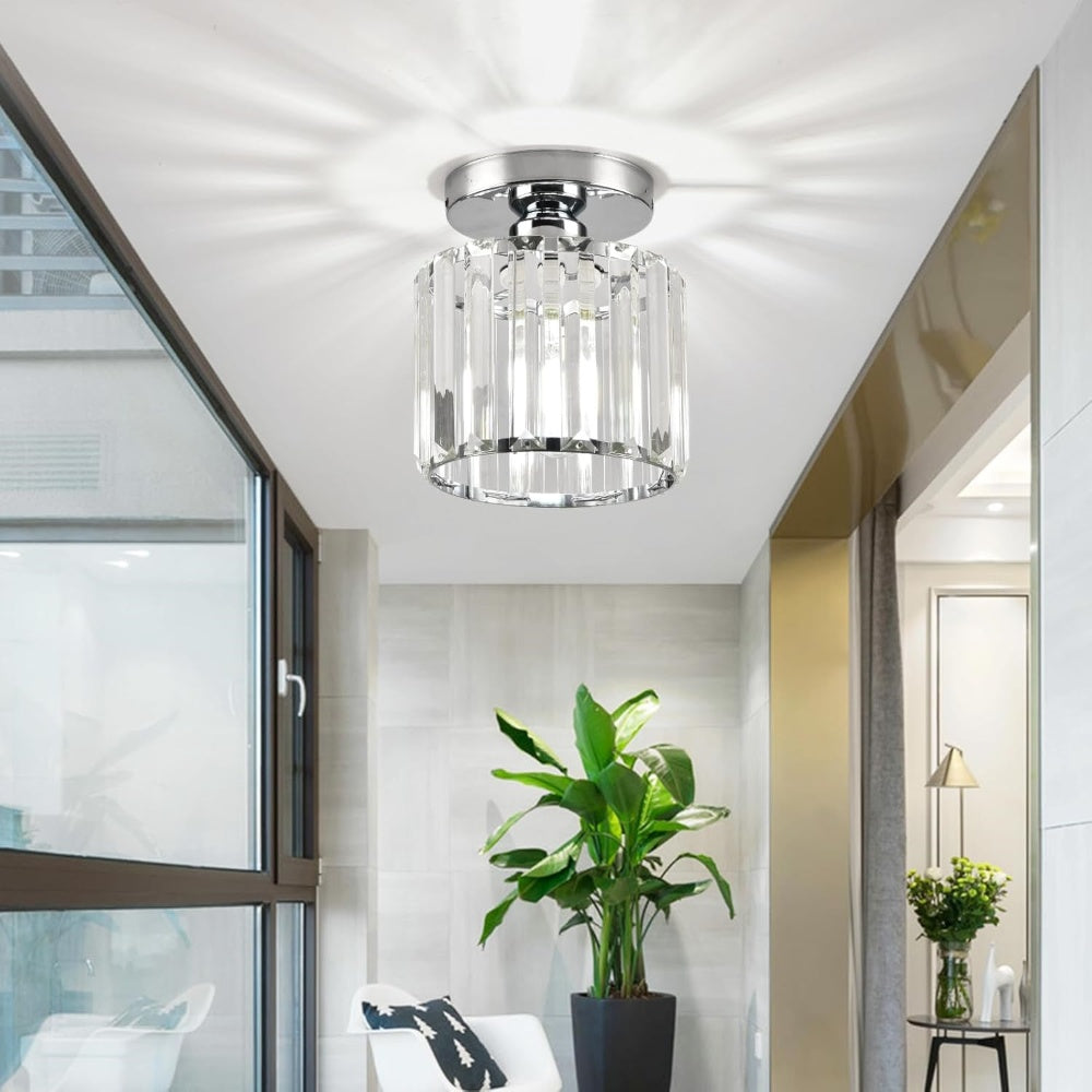 Deckenleuchte Kristall Schwarz Silber Gold E27 Aufbau Modern Flur Wohnzimmer | Restfield