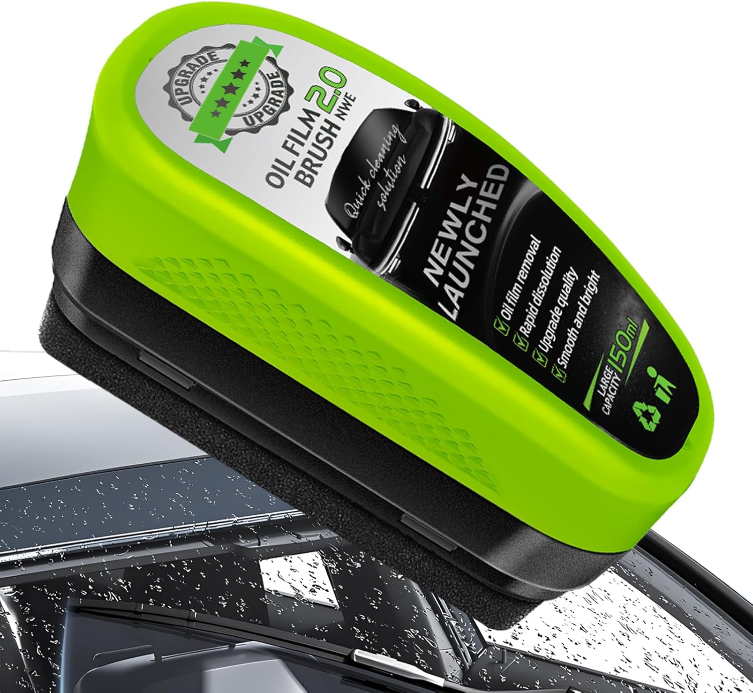 Windshield cleaner with oil film removal and water-repellent coating | Spray bottle for streak-free visibility | Suitable for windshield and mirrors | Sansoti