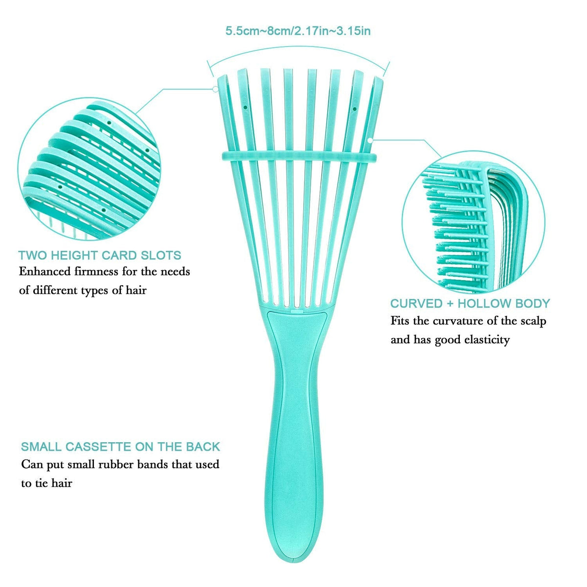 Entwirrbürsten-Set für lockige Texturen, Haartyp 3a-4c, Afro-Locken, Massage, verstellbar, 2 Stück, Detangler | Sansoti