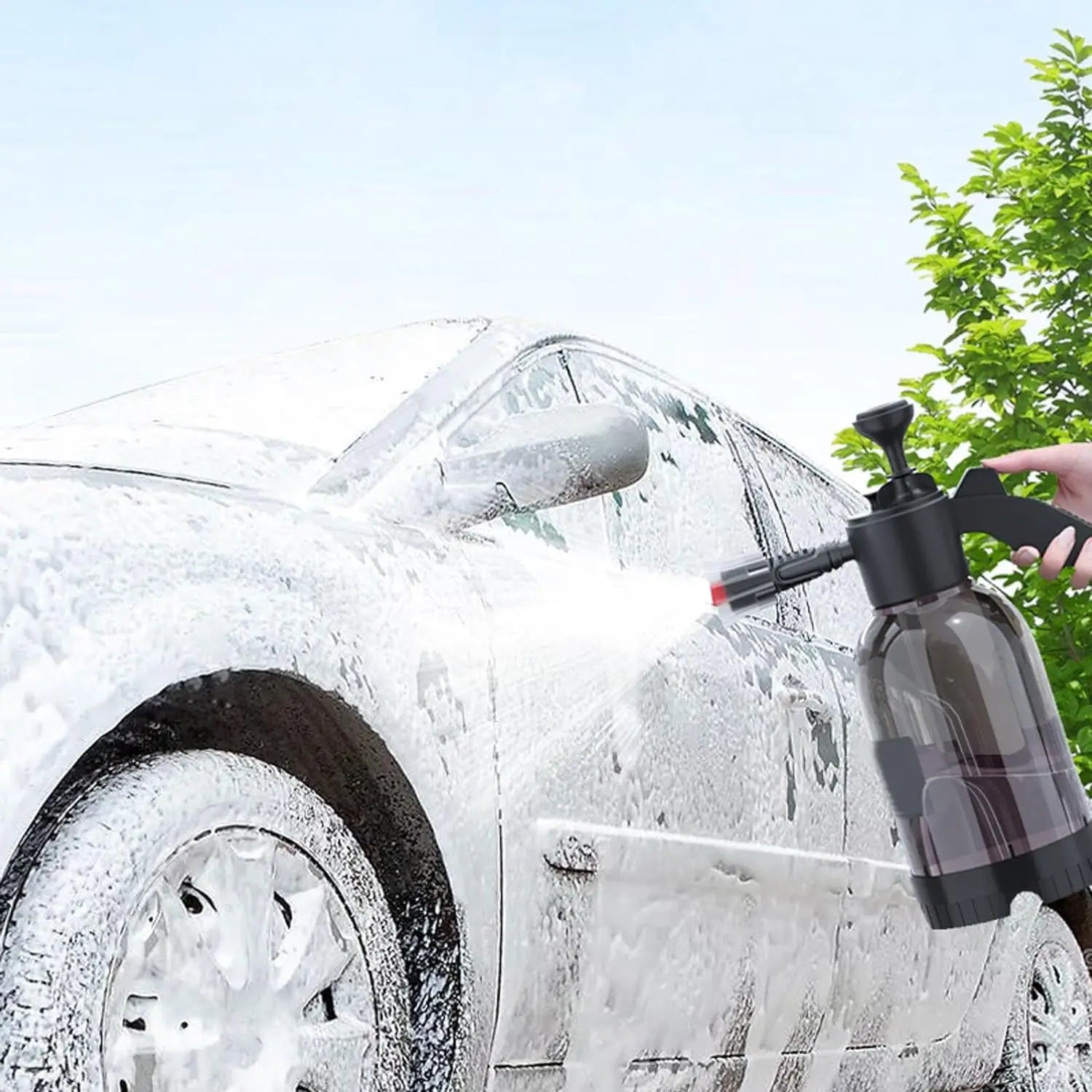 Schuimsproeier voor Autoreiniging – 3 Spuitkoppen voor Dieptereiniging – Wit of Zwart | Sansoti