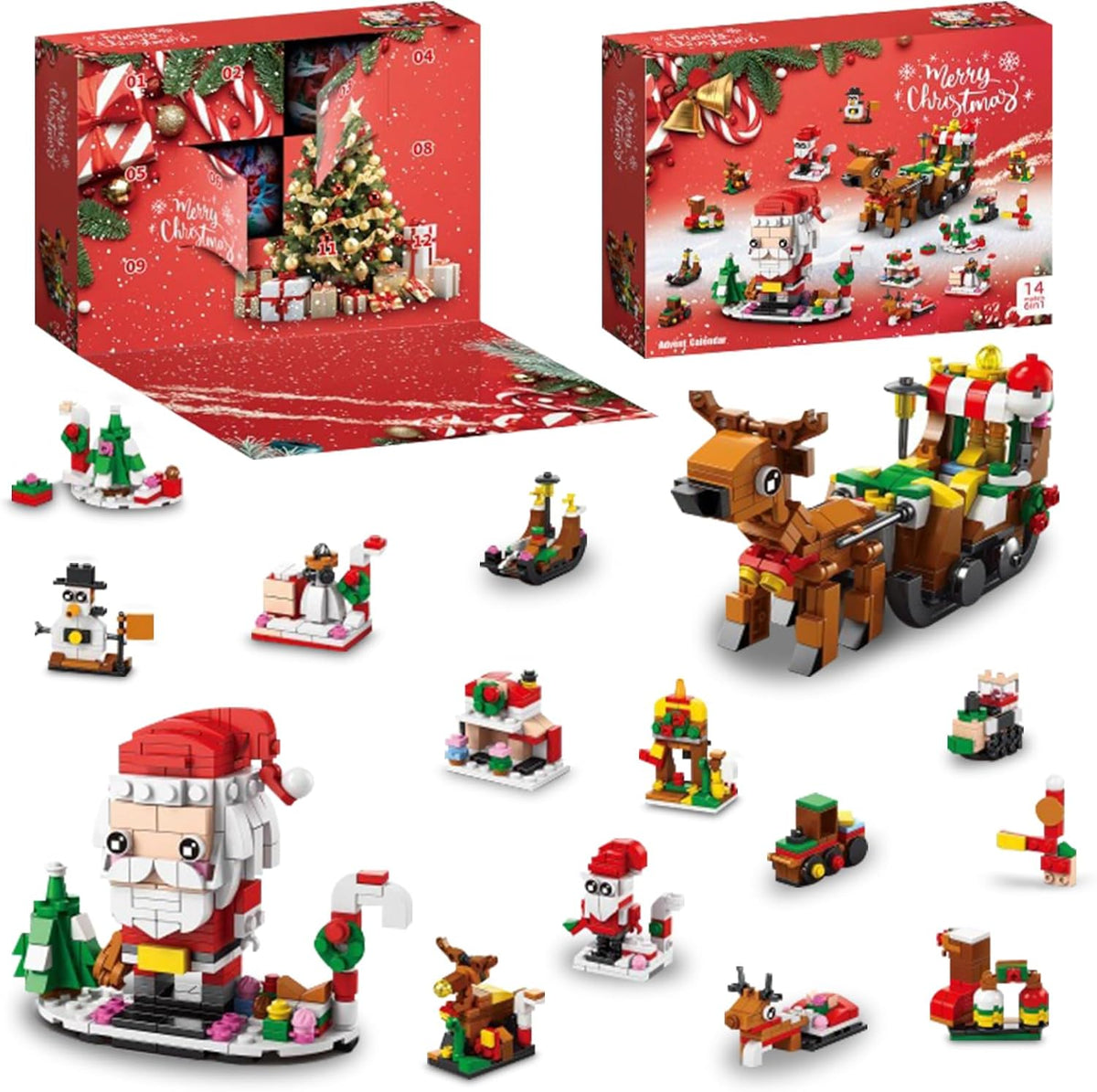 Adventskalender Bouwblokken 24 Dagen Kerstdorp Winterthema Creatief Constructiespeelgoed Kerst December Kinderen | Sansoti