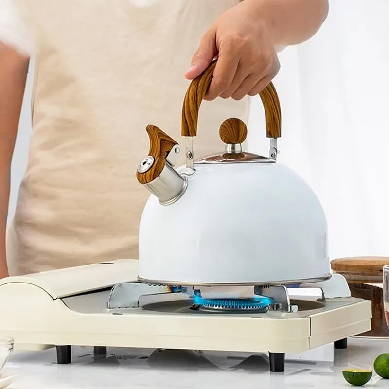 Roestvrijstalen Fluitketel 2,5L & 3L Zwart Wit Inductie Gas Elektrisch Warmhoudgreep Theeketel Waterketel | Sansoti