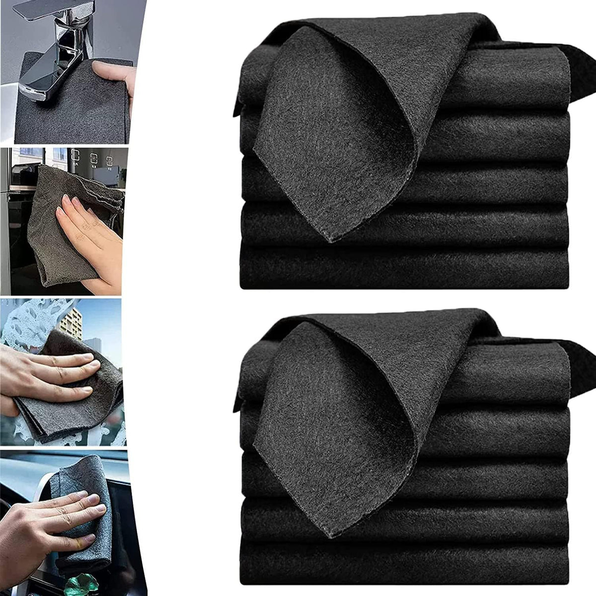 Microfiber Cloth for Glass, Mirrors, and Stainless Steel, Streak-Free, Lint-Free, Reusable, Absorbent Cleaning Cloth | Sansoti