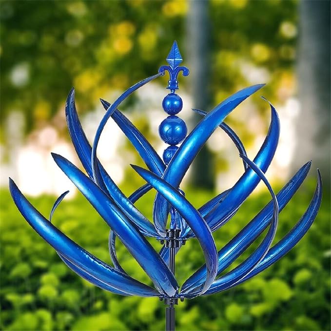 Drehendes Windspiel aus Metall für den Garten, 360°, kinetischer Gartenschmuck, Windspinner, wetterfeste Außendekoration | Sansoti