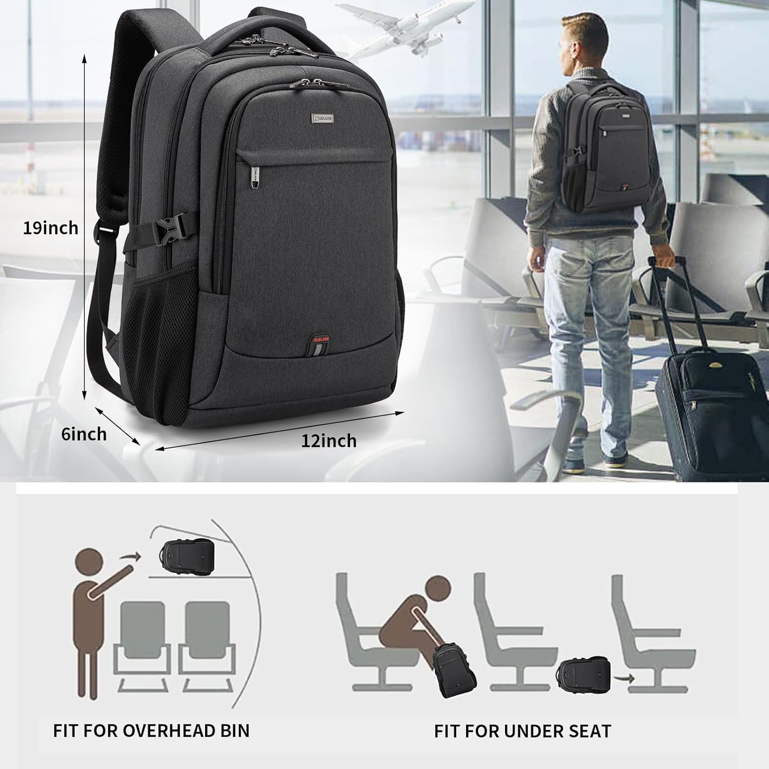 Waterdichte Laptoprugzak met USB-Oplaadpoort en Georganiseerde Vakken voor Dagelijks Werk en Reizen 33-43cm | Sansoti