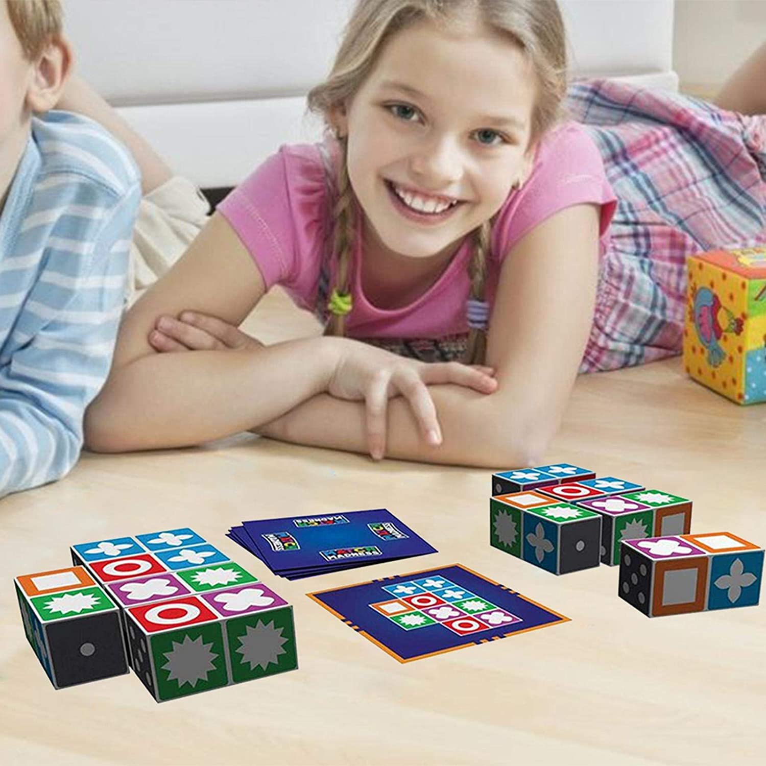 Houten Kleurenpuzzel voor Kinderen – Educatief Hersenspel met 20 Blokken en 60 Kaarten – Ontwikkel Hand-Oog Coördinatie, Logisch Denken en Patroonherkenning | Sansoti