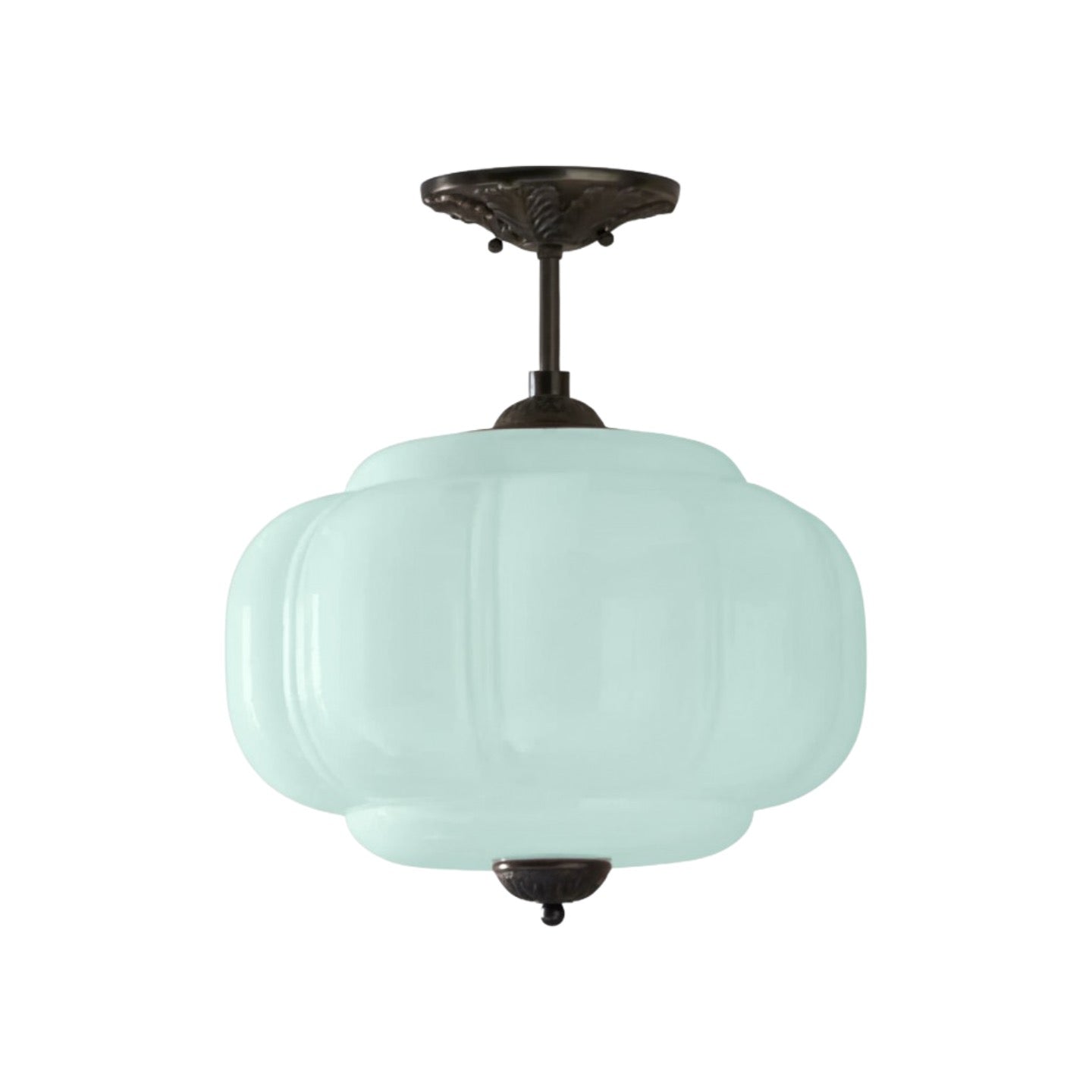 Vintage Melkglazen Hanglamp met Gegolfde Rand – Scandinavische Sfeerverlichting voor Keuken en Slaapkamer | Sansoti