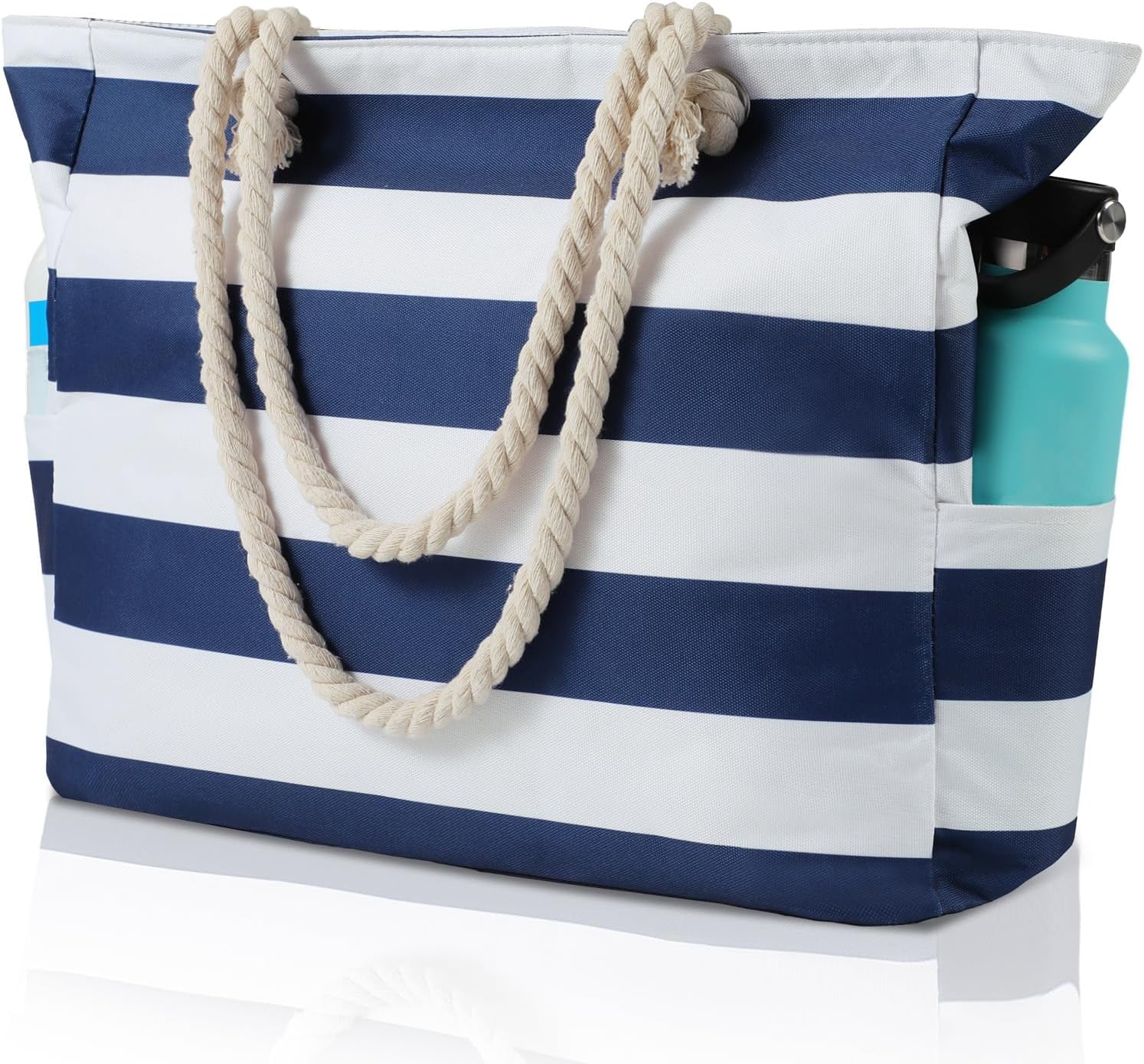Waterdichte Strandtas XXL met Rits Zandafwerend Shopper Zwembad Sporttas Dames Handvat Zwemtas Vakantie | Sansoti