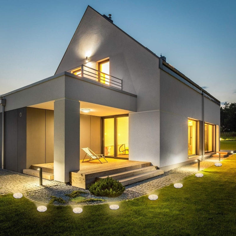 Set de 4 lampes solaires d'éclairage de jardin à LED, éclairage de chemin sans fil, automatique, résistantes aux intempéries, lampes d'extérieur pour jardin | Sansoti