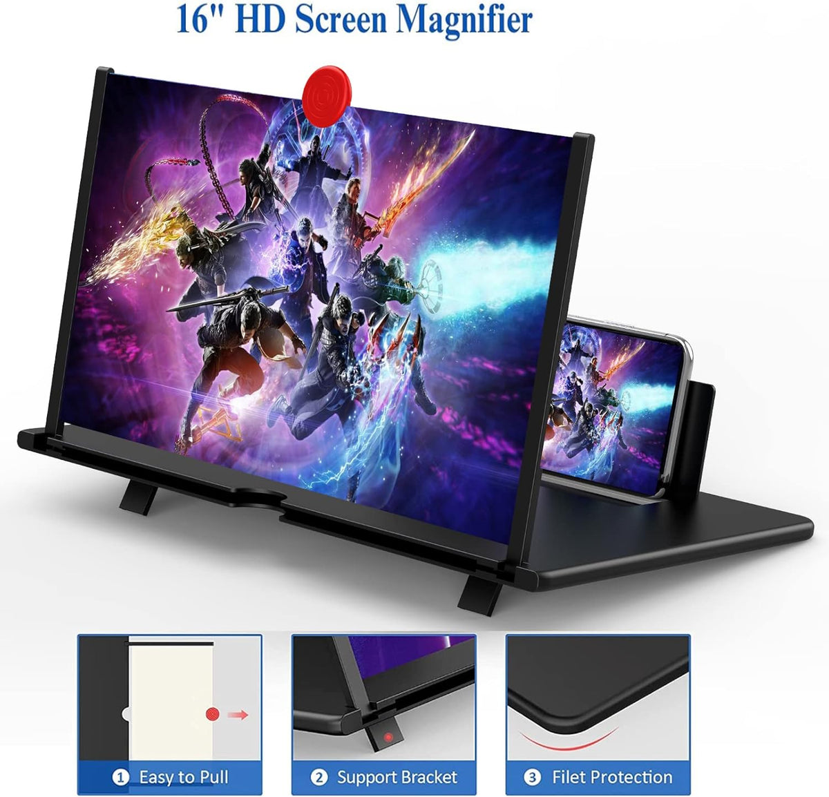 Phone Screen Magnifier 40cm HD Acrylic Lens System for Movies Series Gaming Foldable Portable Home Cinema | Sansoti