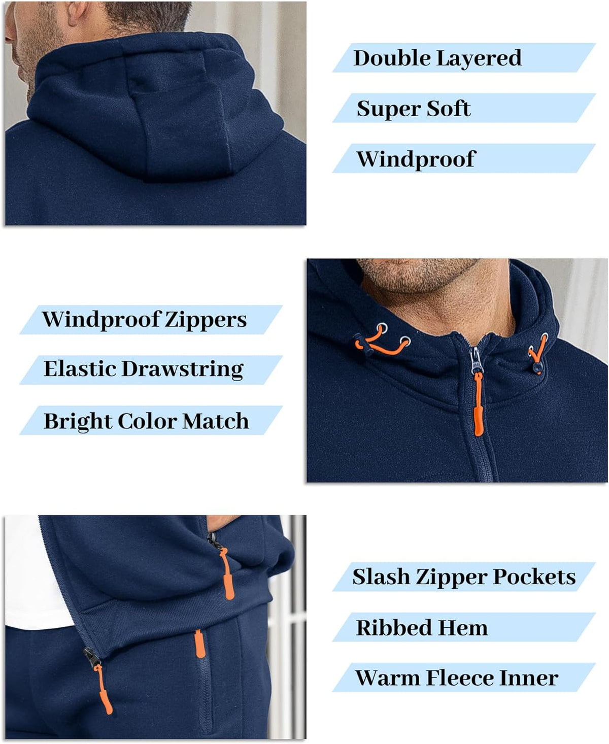 Heren Trainingspak Set met Pullover en Broek Elastisch Ademend Sportkleding Loungewear Zwart Grijs Comfort | Sansoti