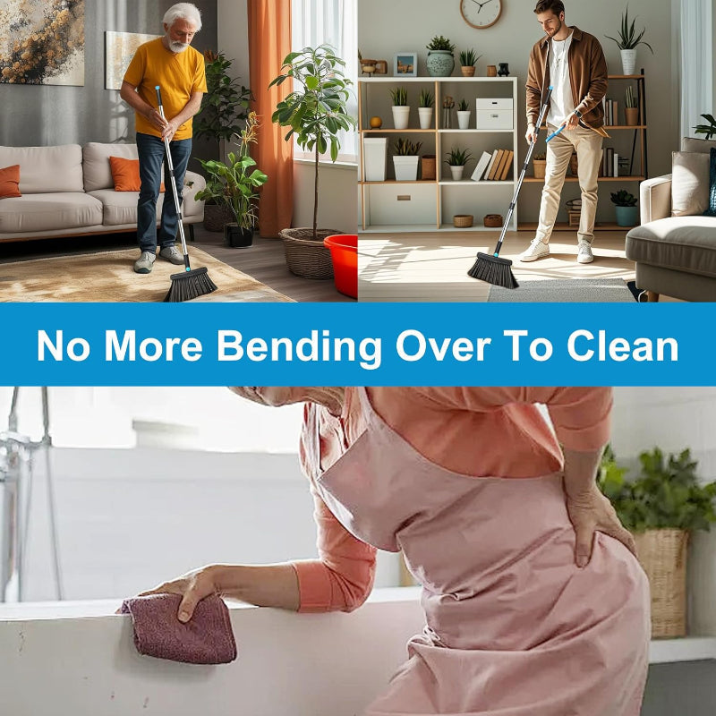Sweeping Set Adjustable Handle & Rotating Broom Space-Saving Foldable Household Cleaning Tool | Sansoti