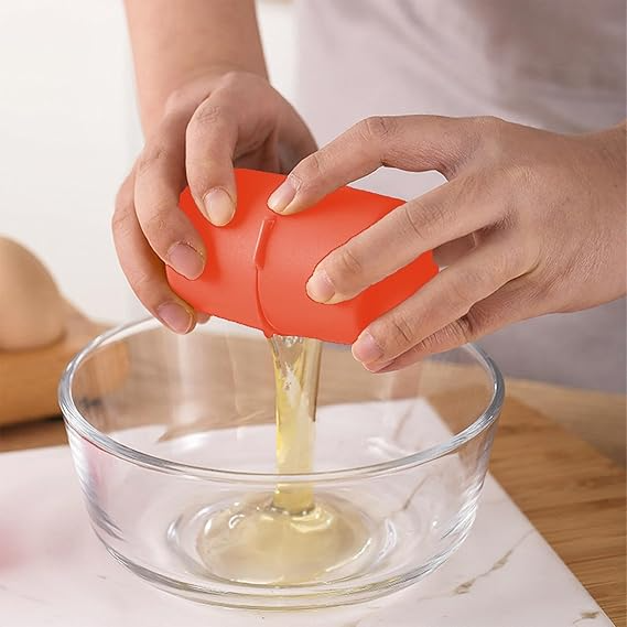 Egg Separator and Opener Orange Plastic Kitchen Tool Multifunctional for Baking Cooking Breakfast | Sansoti