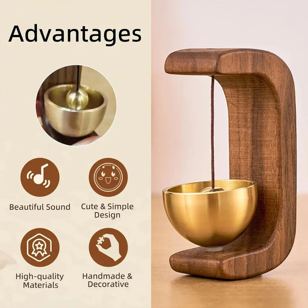 Magnetisch Windorgel van Hout met Hangend Klankschaal Element Scandinavisch Design | Sansoti