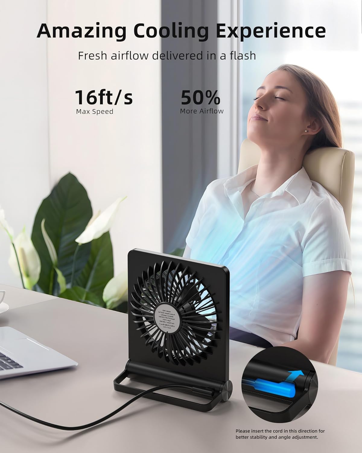 Ventilateur de Table USB 3 Vitesses Silencieux Bureau Chambre Compact Noir Mini Ventilateur Bureau Été | Restfield