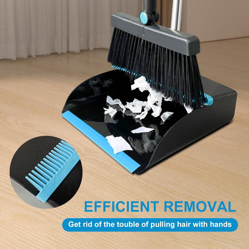 Sweeping Set Adjustable Handle & Rotating Broom Space-Saving Foldable Household Cleaning Tool | Sansoti