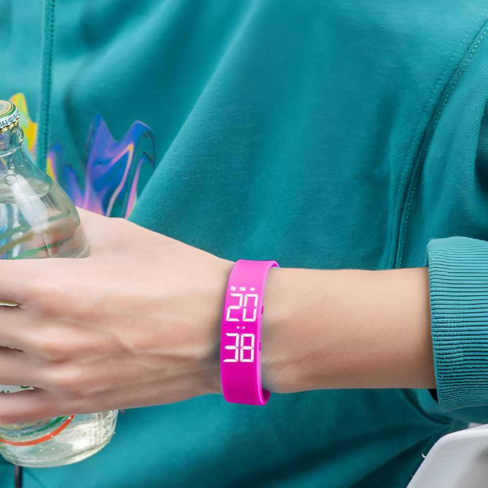 Digitaal Sporthorloge Waterdicht Siliconen Fitnesshorloge met Trillingsalarm en Temperatuurmeting | Sansoti