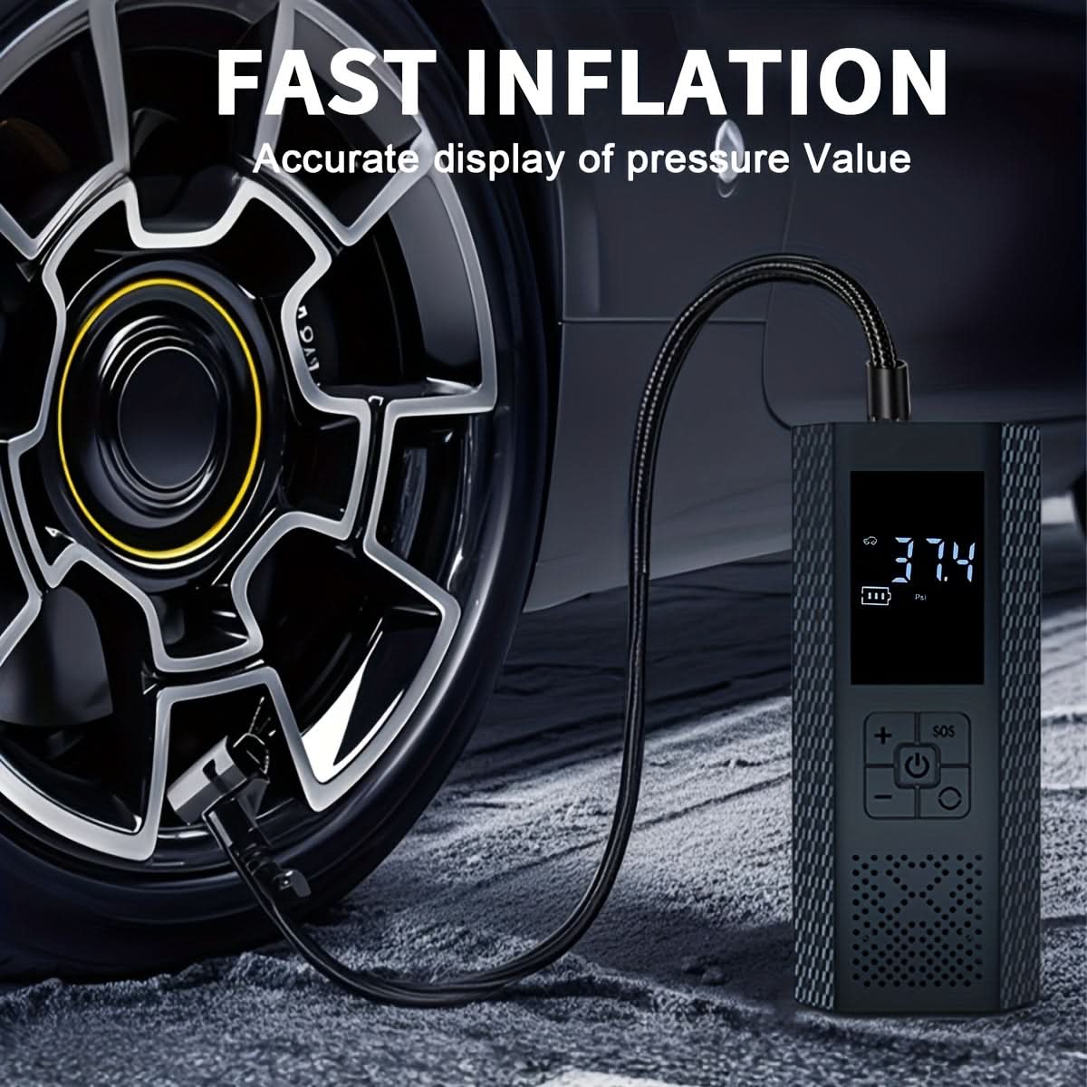 Draadloze Bandenpomp 150PSI Oplaadbaar met LED Display Digitale Compressor voor Auto Fiets Motor Outdoor | Sansoti