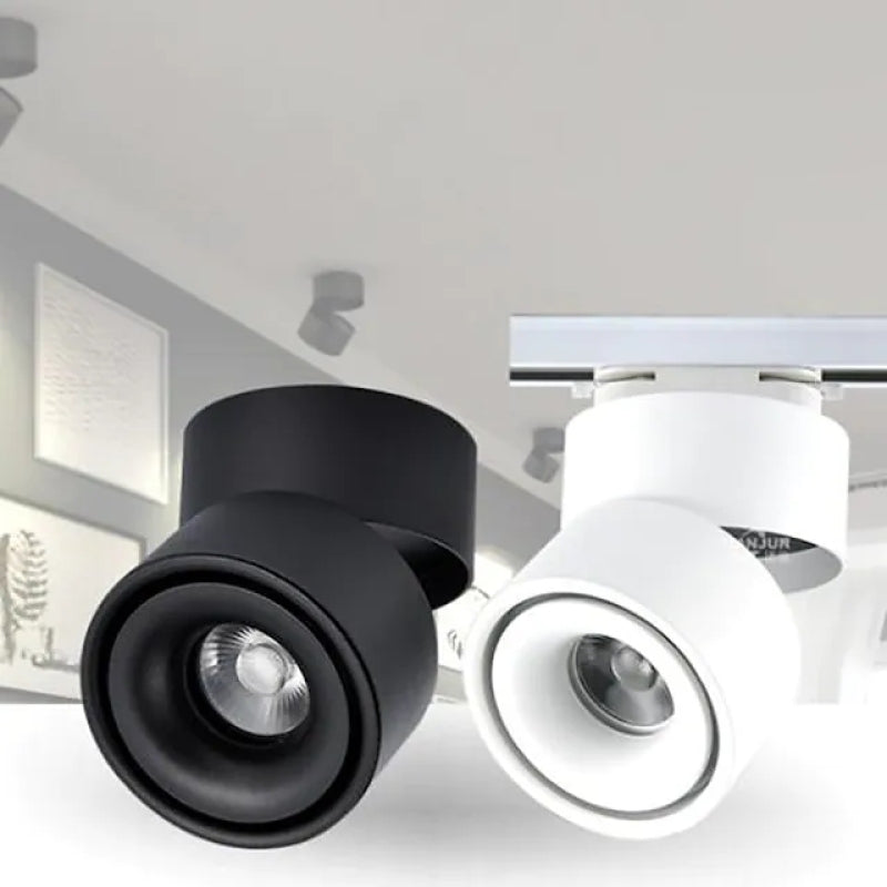 Round LED Recessed Ceiling Spotlight Small Metal 10cm White Black Modern Lighting Hallway Corridor Living Room Kitchen | Sansoti