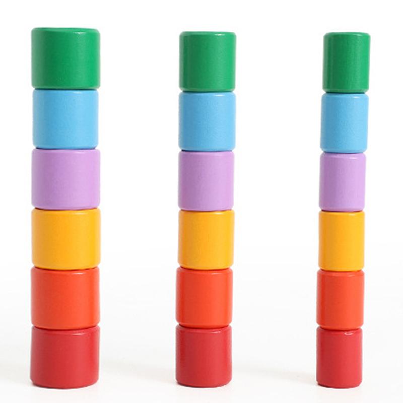 Jeu d’empilage en bois en forme de tortue avec blocs colorés pour la motricité, l’équilibre et la coordination – Jouet éducatif | Sansoti