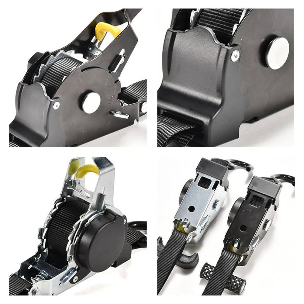 Zelfoprollende Spanband Set 2 Stuks 227kg Draagvermogen Ratel Sjorband Auto Dak Lading Bevestiging Transport | Sansoti