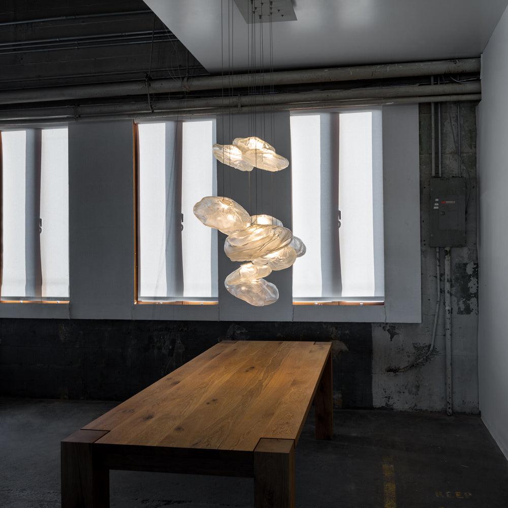 Glazen Hanglamp met Organische Textuur Transparant Rookgrijs Amber | Sansoti
