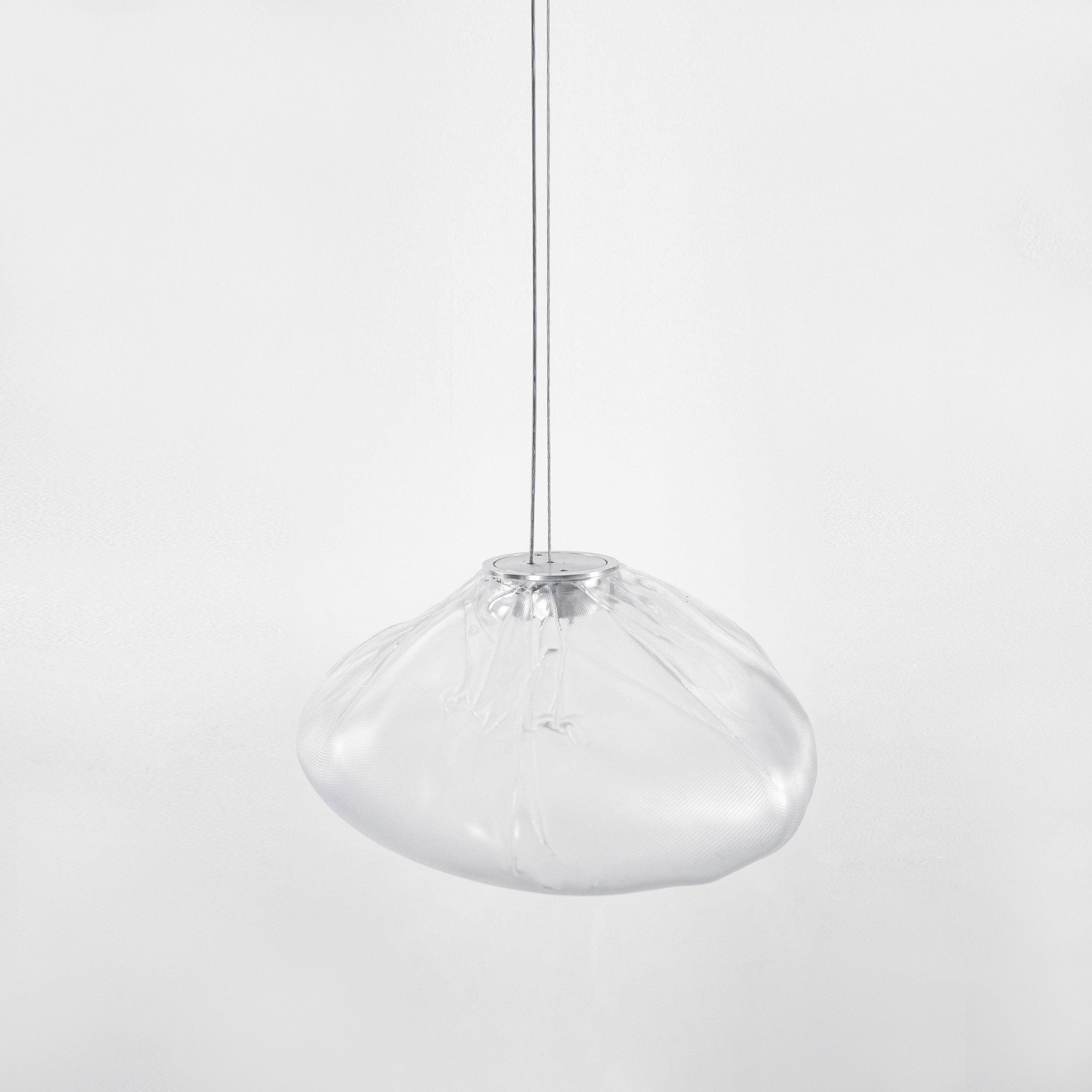 Glazen Hanglamp met Organische Textuur Transparant Rookgrijs Amber | Sansoti