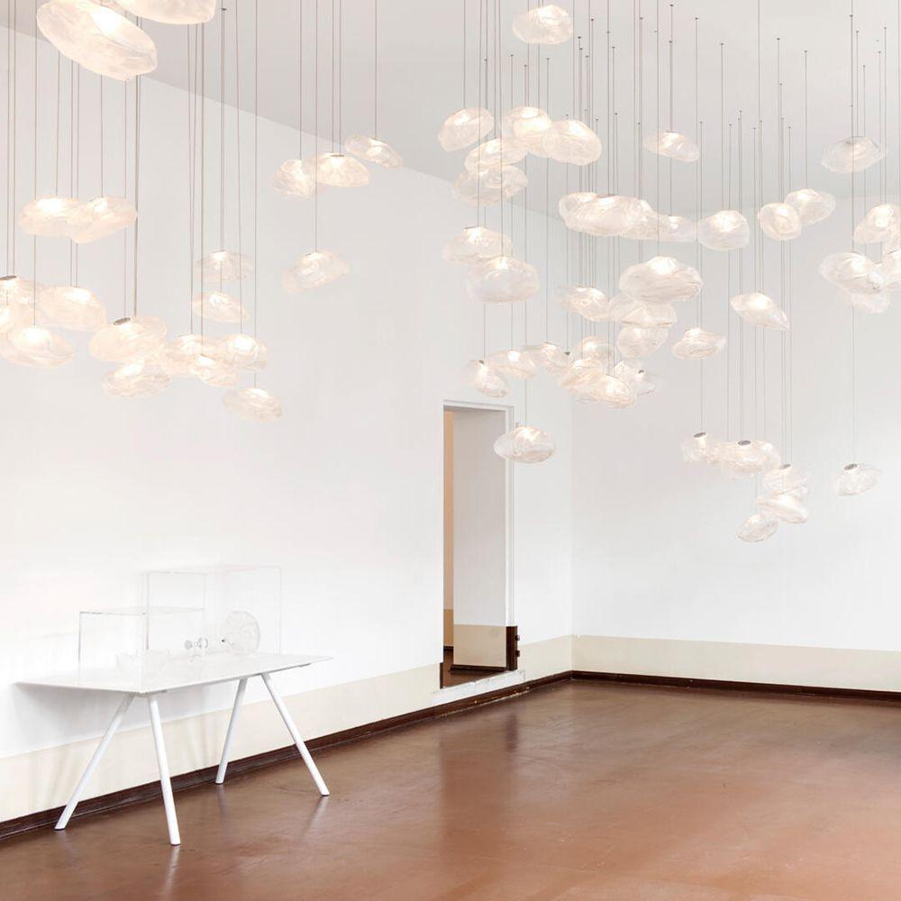 Glazen Hanglamp met Organische Textuur Transparant Rookgrijs Amber | Sansoti