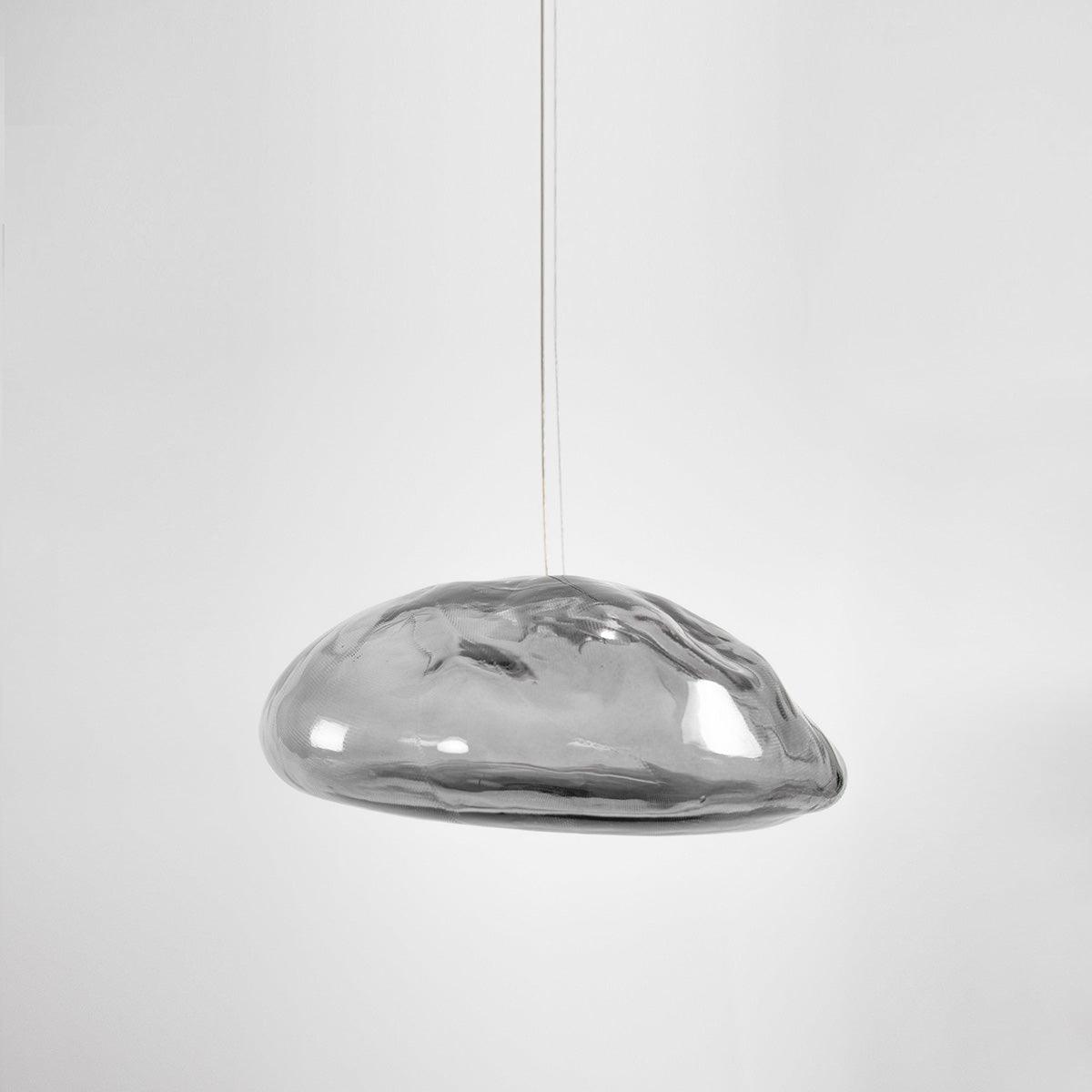 Glazen Hanglamp met Organische Textuur Transparant Rookgrijs Amber | Sansoti