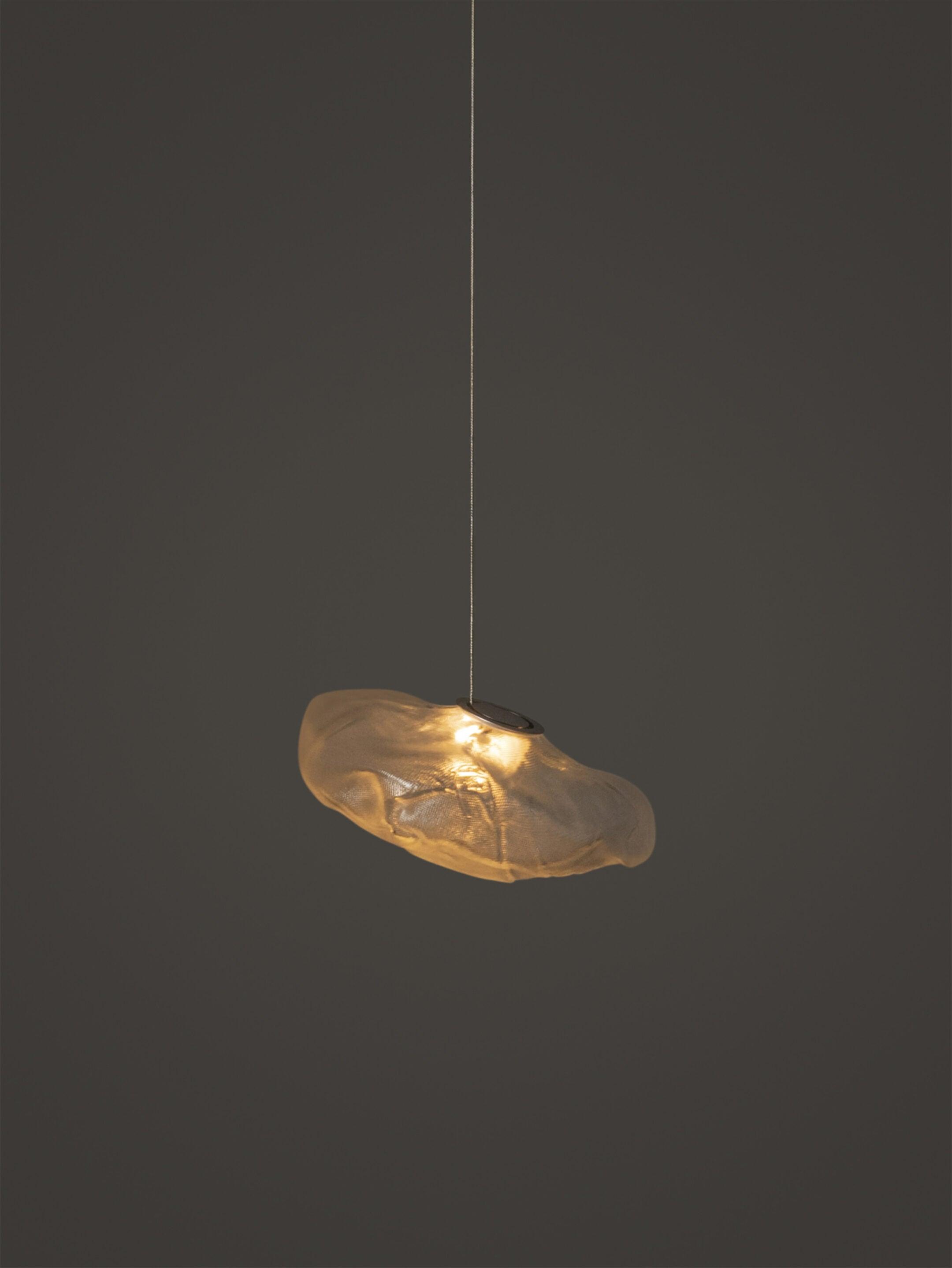 Glazen Hanglamp met Organische Textuur Transparant Rookgrijs Amber | Sansoti