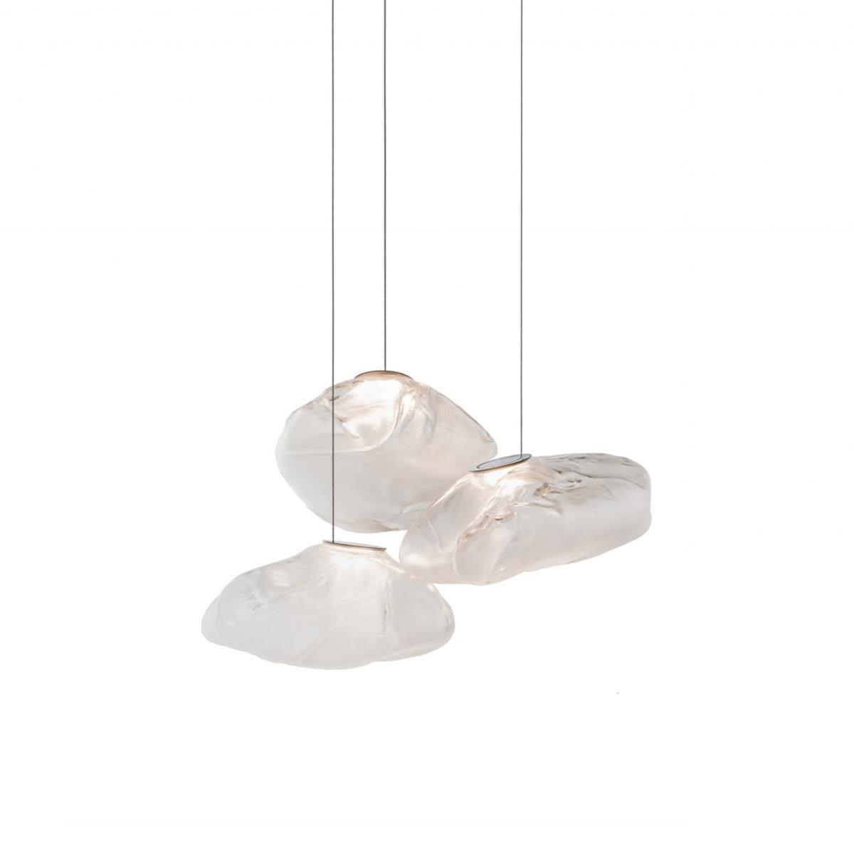 Glazen Hanglamp met Organische Textuur Transparant Rookgrijs Amber | Sansoti