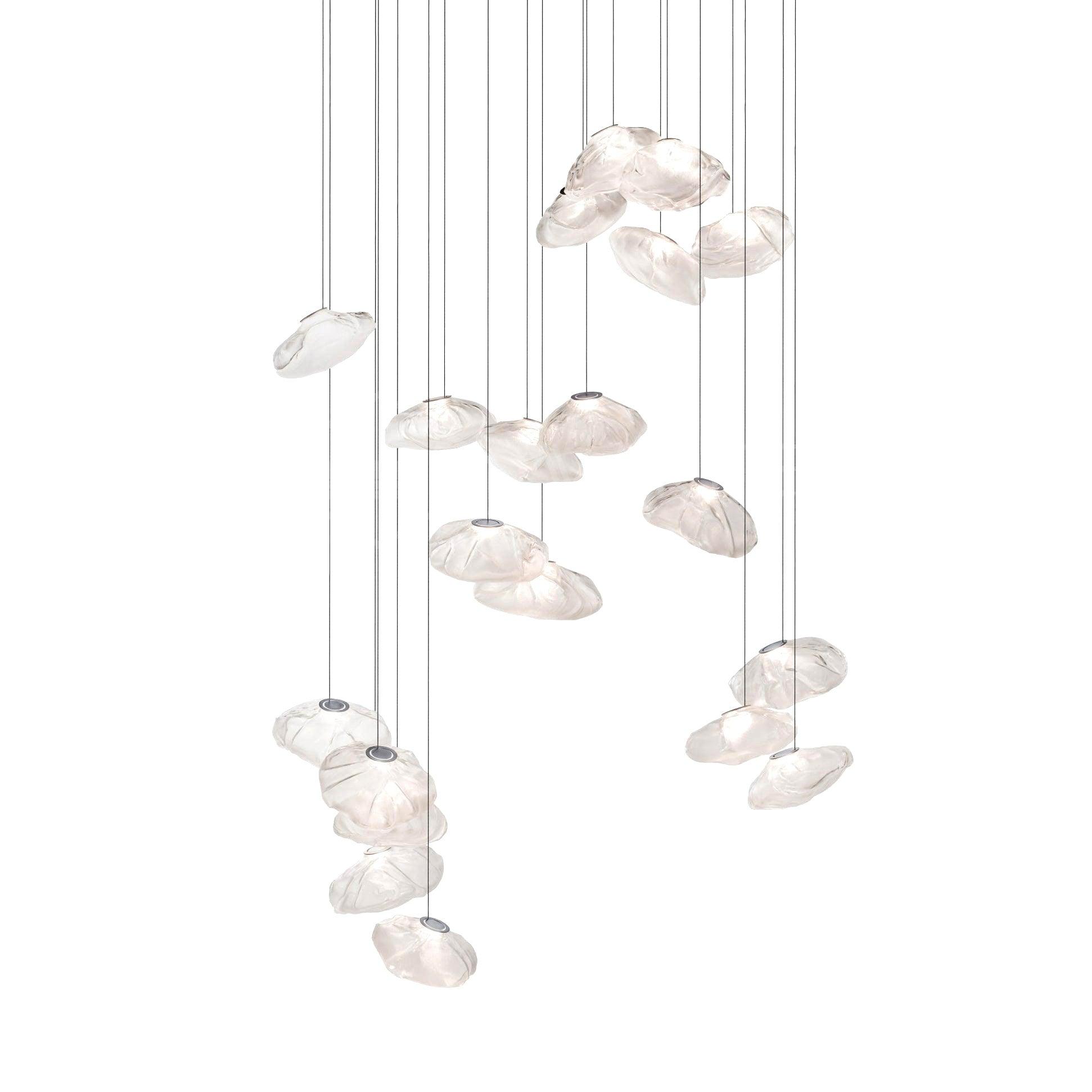 Glazen Hanglamp met Organische Textuur Transparant Rookgrijs Amber | Sansoti