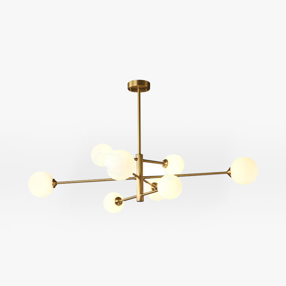 Hanglamp Glas Bollen Modern Zwart Koper 6/8-Lichts G9 Verlichting | Sansoti