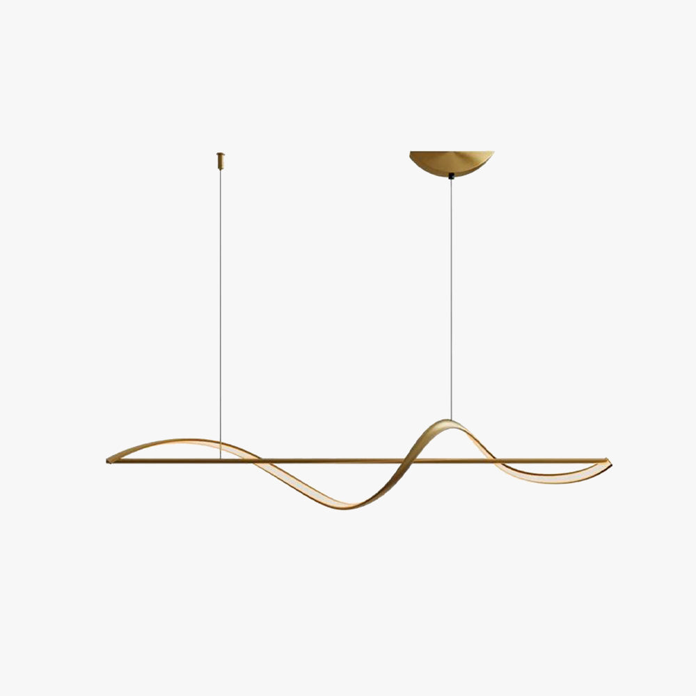 Hanglamp Metaal Golfvorm Minimalistische Design Galerij Messing Zwart LED Dimbaar Woonkamer Slaapkamer Eetkamer | Sansoti