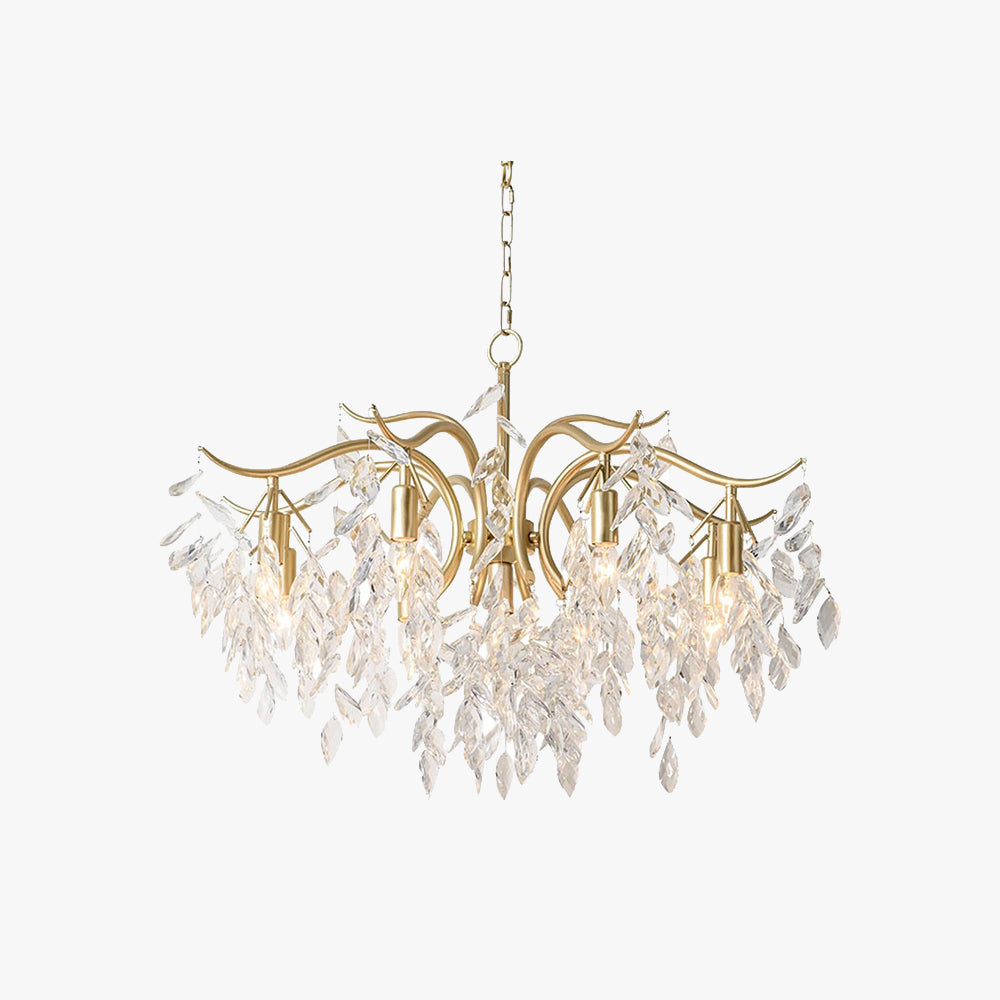 Pendelleuchte Kristall Metall Blume LED-Beleuchtung Esszimmer Wohnzimmer Modern Luxuriöses Design Deckenleuchte Hängeleuchte | Sansoti