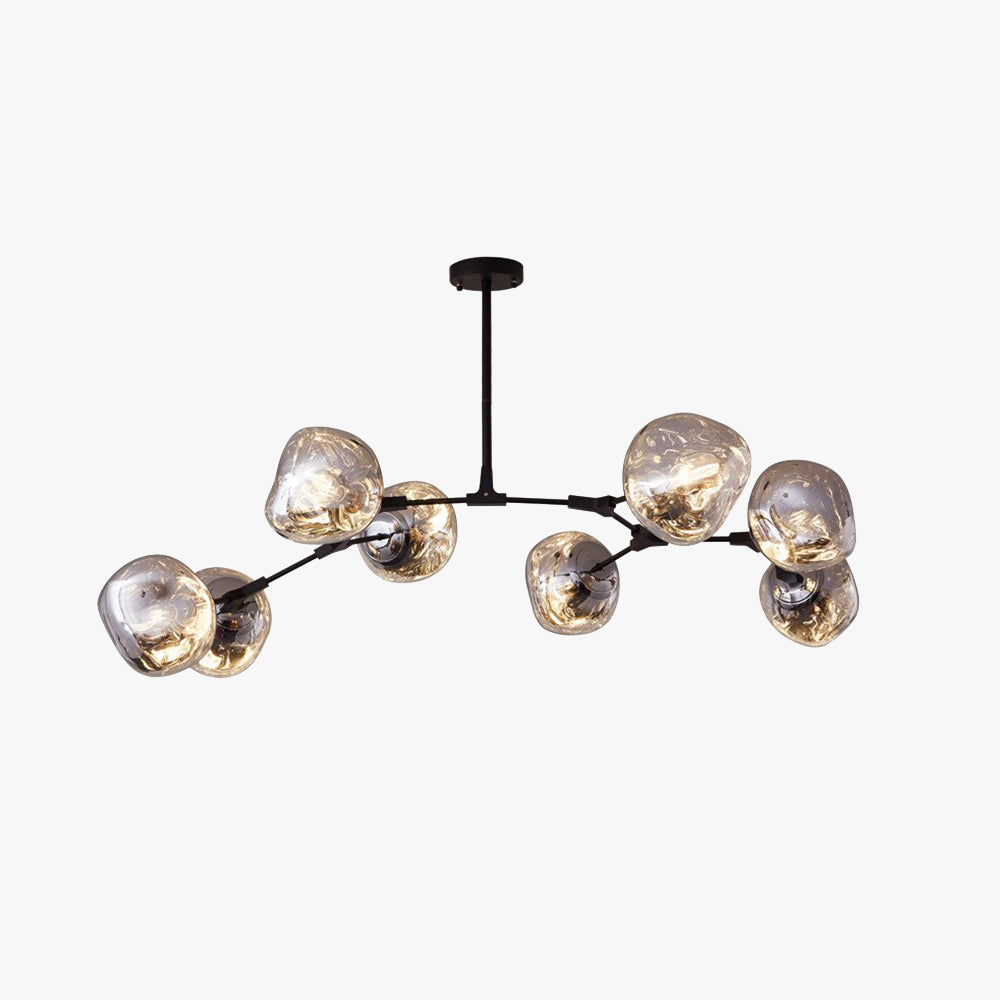 Glazen Hanglamp met Bollenkap 3-Lichts Modern Metalen Armatuur Warmwit Licht Woonkamer Eetkamer Pendellamp | Sansoti