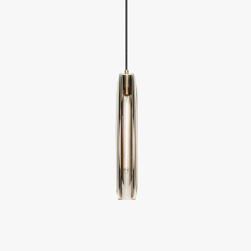Glazen Hanglamp met Messing Armatuur en Rookglas Kap Scandinavisch Design voor Eetkamer Woonkamer Keuken | Sansoti