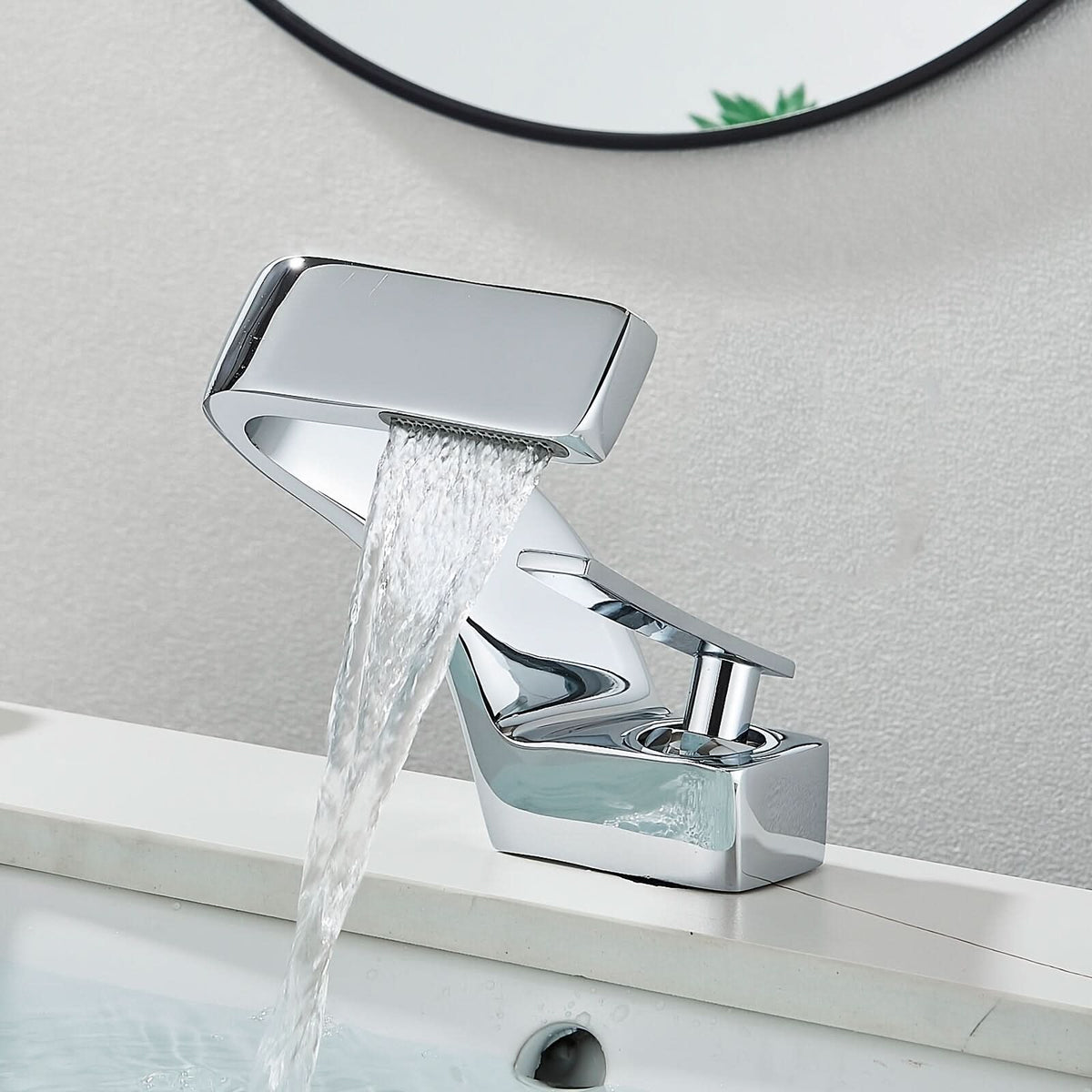 Robinet de salle de bains effet cascade en RVS304, mitigeur, chrome, or, noir, robinet de lavabo au design moderne, mélangeur de vasque | Sansoti