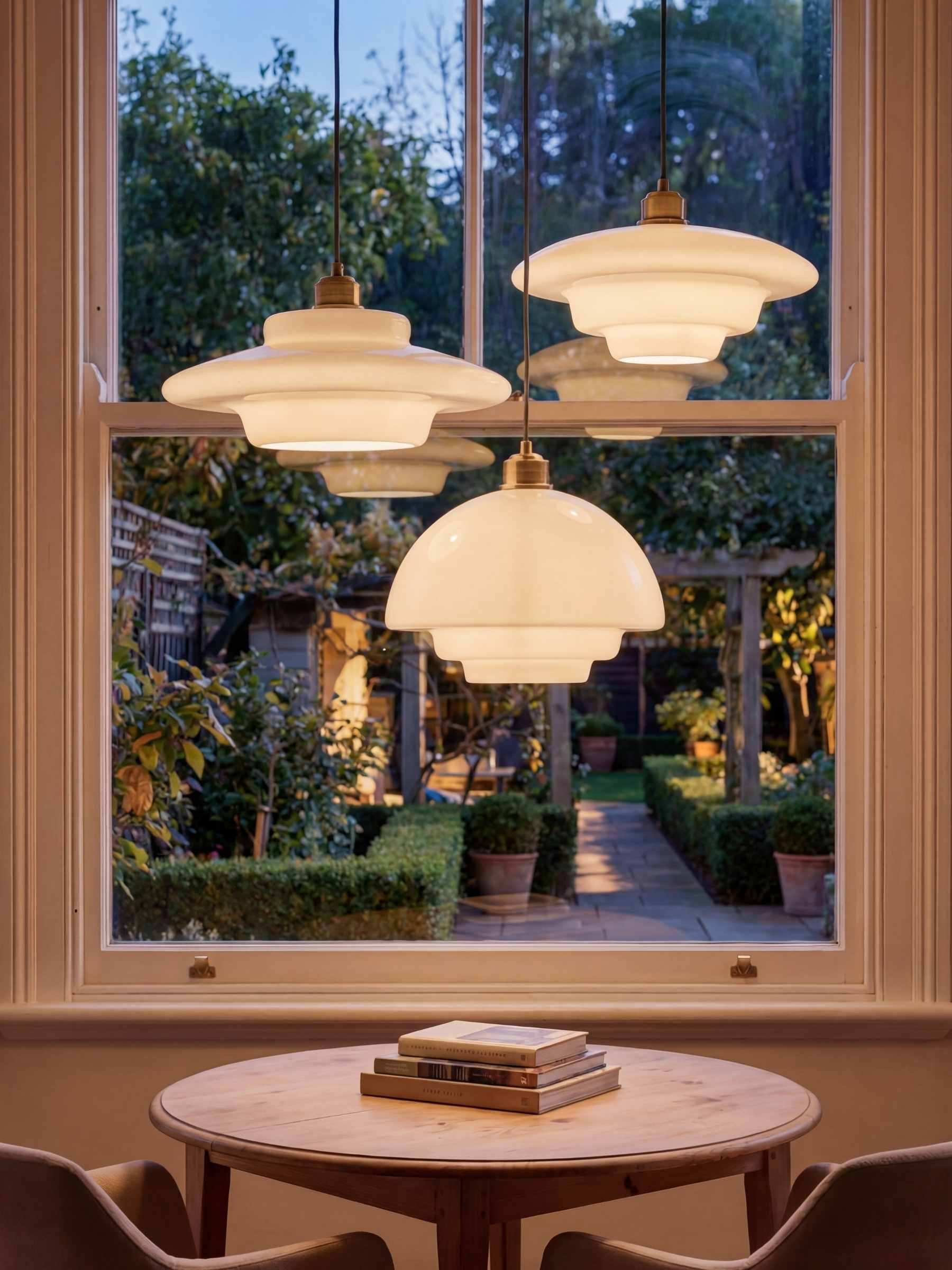 Glazen Hanglamp met Gelaagd Design – Melkwit Matglas voor Eetkamer en Woonkamer | Sansoti